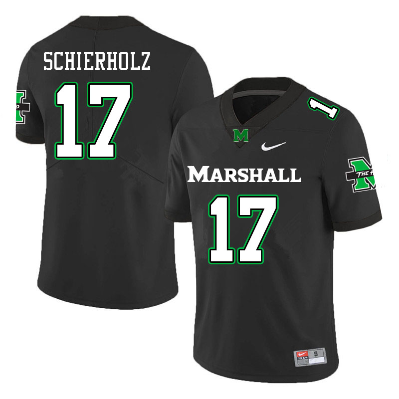 Men #17 Jack Schierholz Marshall Thundering Herd College Football Jerseys Stitched Sale-Black